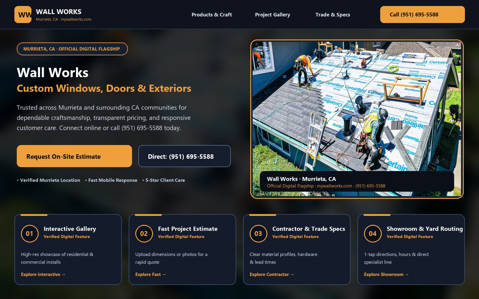 Proposed Wall Works homepage preview